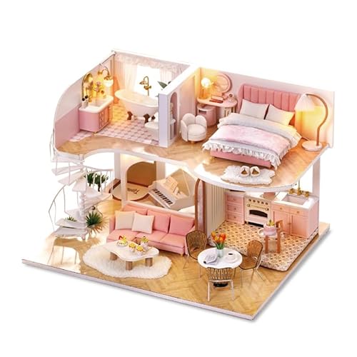 Foyucool DIY Miniatur Haus Kit, Puppenhaus Kit mit Möbeln, Mini Haus Making Kit für Erwachsene zum Bauen, Halloween/Weihnachtsdekorationen/Geschenke, L-033 von Foyucool