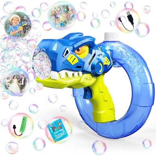 Dino Seifenblasenmaschine mit Akku 10000 Blasen/Min | Automatische Seifenblasenpistole für Draußen & Garten| Kinder Spielzeug 3 4 5 6 7Jahre | Bubble Gun for Kids |Geschenk für Geburtstag/Party (Blau) Dino Seifenblasenmaschine mit Akku 10000 Blasen/Min | Automatische Seifenblasenpistole für Draußen & Garten| Kinder Spielzeug 3 4 5 6 7Jahre | Bubble Gun for Kids |Geschenk für Geburtstag/Party (Blau) von Fozcmisw