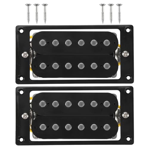 Franchity 2 Stück (1 Set) schwarze Humbucker Doppelspule E-Gitarren-Tonabnehmer + Rahmenschraube von Franchity