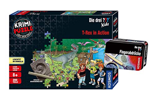 Kosmos Die DREI ??? Kids - Detektiv-Puzzle-Spiel: T-Rex in Action + Forscherkästchen (Verschiedene Auswahl), 8+ Jahre von Franckh-Kosmos Verlag