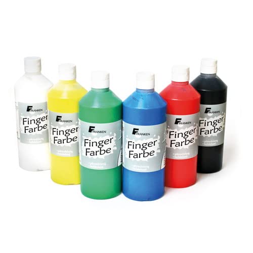 Fingerfarbe 500 ml, 6 Flaschen Fingermalfarbe Kinderfarben von Franken