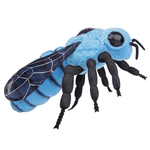 Frankiezhou Home Blue Bee Plüschtier, lebensechte blaue Biene 27,9 cm Stofftiere, realistisches weiches Big Bee Plüsch-Modellspielzeug, einzigartige Plüsch-Geschenk-Kollektion für Kinder von Frankiezhou Home