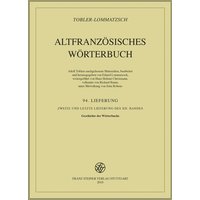 Altfranzösisches Wörterbuch. Band 12. Lieferung 94 von Franz Steiner Verlag