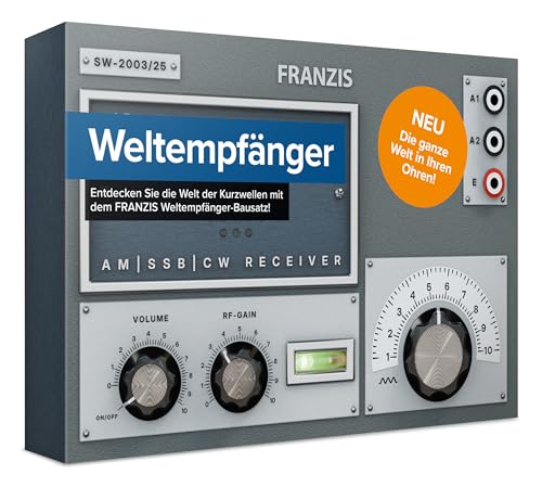 FRANZIS 67062 - Weltempfänger: Radio für UKW, Kurz- und Mittelwelle zum Selberbauen, Komplettset mit Steckplatine und Allen Bauteilen von Franzis