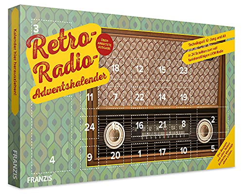 FRANZIS 67078 - Retro Radio Adventskalender, in 24 Schritten zum eigenen UKW Radio, inkl. Handbuch, ohne Löten von Franzis