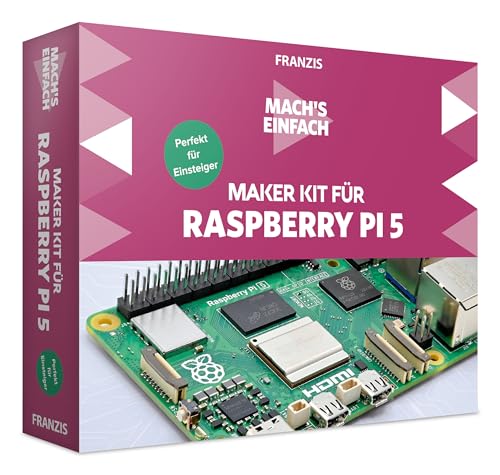 FRANZIS 67219 - Mach's einfach Maker Kit für Raspberry Pi 5 - Perfekt für Einsteiger, White von Franzis