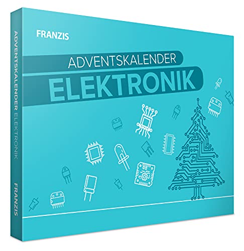 FRANZIS 67400 - Elektronik Adventskalender, 24 spannende Experimente rund um Elektronik, Komplettset mit Platine und Bauteilen, inkl. 31-seitigem Begleitbuch, Mehrfarbig von Franzis