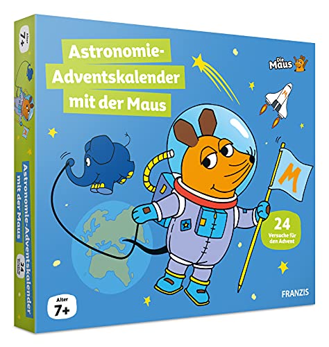 FRANZIS 67162 - Astronomie Adventskalender mit der Maus, 24 Versuche für den Advent zum Entdecken, Forschen und Rätseln, für Kinder ab 7 Jahren von Franzis