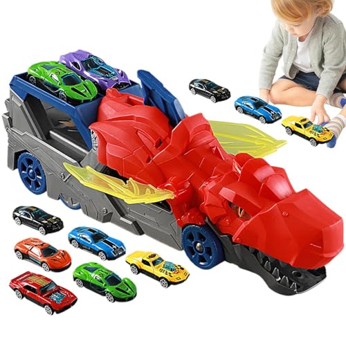 Dinosaur Car Toy, Inertial Sliding Dinosaur Truck, Dino Transport Truck, Racing Dinosaur Toy, Funny Dinosaur Truck Toy with Transport Feature for Children Over 3 Years Old, Featuring Racing Vehicles von Fravsiu