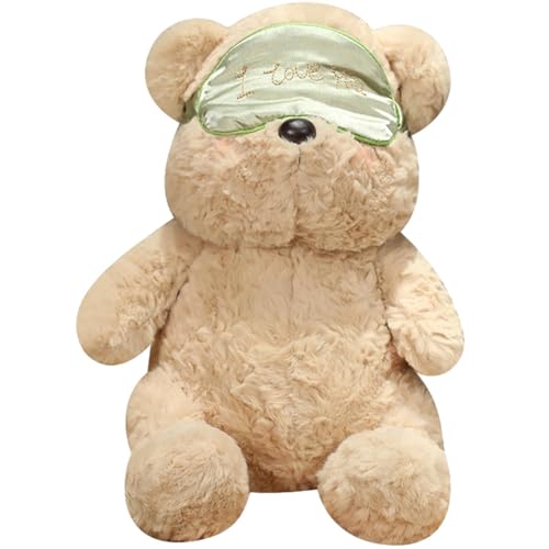 Fravsiu Bär Stofftier, Braunbär Plüschtier - Soft Bear Wear Maskenspielzeug | Bärenpuppe, entzückende Bärenpuppe, weiches Kissen, Tier, Stofftier, 34,9 cm, für Heimdekoration von Fravsiu