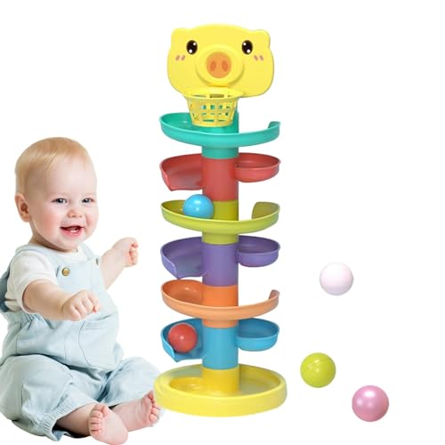 Fravsiu Ball Tower, Ball Shaped Toy, Ball-Aktivitätsspielzeug, Bunt Langlebig Schöne Lustige Neuheit Tropfen Ball Turm STEM Logikspiel Lerngeschenk für von Fravsiu