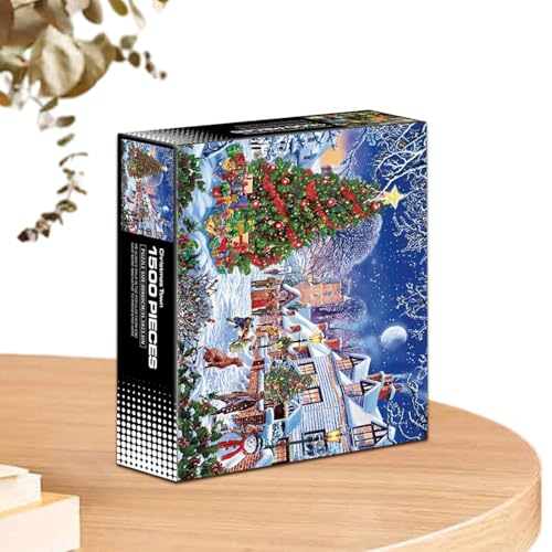 Fravsiu Christmas Jigsaw Puzzles, Festive Christmas Puzzle, 1500-Piece Puzzle, Christmas Puzzle Toy, Family Christmas Game, Adult Christmas Puzzle, Christmas Party Puzzle for Home Wall von Fravsiu