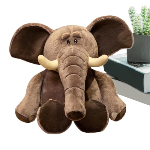 Fravsiu Elefant Plüsch, Elefant aus weichem Plüsch, Elefant aus Plüsch für Kinder, entzückende Plüschpuppe, Gemütliches Dekokissen für Kinderzimmer und Wohnräume von Fravsiu