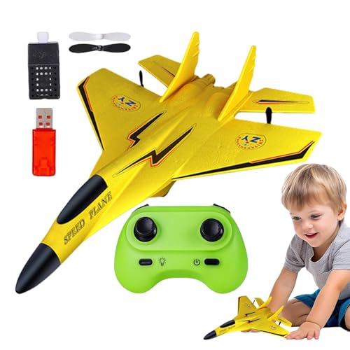 Fravsiu Fighter Model Toy, Rc Fighter Plane, Foam Aircraft Toy, Light-Up Fighter Toy, 2.4GHz Fighter Toy, Foam Airplane Model Toy with Light and Pull-Back Action for Kids and Beginners von Fravsiu