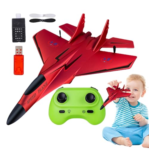 Fravsiu Fighter Model Toy, Rc Fighter Plane, Foam Aircraft Toy, Light-Up Fighter Toy, 2.4GHz Fighter Toy, Foam Airplane Model Toy with Light and Pull-Back Action for Kids and Beginners von Fravsiu