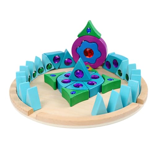 Fravsiu Gem Stacking Blocks, Wooden Building Blocks, Sparkling Gemstone Blocks, Educational Stacking Blocks, Educational Rainbow Stacking Blocks Puzzle for Early Development and Learning von Fravsiu