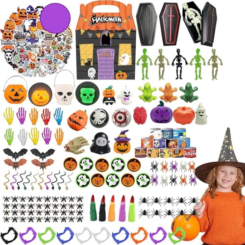 Fravsiu Halloween Sensory Pop Packs,Halloween Fidget Toys Pack | 200 Stück Fidget-Partygeschenke für Kinder,Halloween-Set, für Ostereierkorbfüller, Geschenktüten, -Füller, kleine von Fravsiu