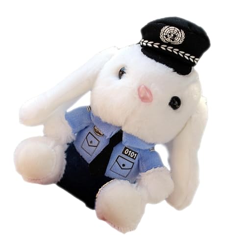 Fravsiu Policeman Bunny Plush Toy | Cartoon Trunk Rabbit Ornament | Cute Cartoon Trunk Decoration | Car Tail Pendant Plush Motorcycle Decoration Plush Toy Rabbit Trunk Car Ornament Decoration for Car von Fravsiu