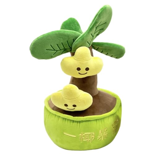 Fravsiu Potted Plant Plush, Money Tree Stuffed Doll, Plush Cute Flower Pot Plush, Cartoon Plushies Toy, Soft Throw Pillow Doll, Cuddly Toy for Kids, Decorative Plush Plant Toy von Fravsiu