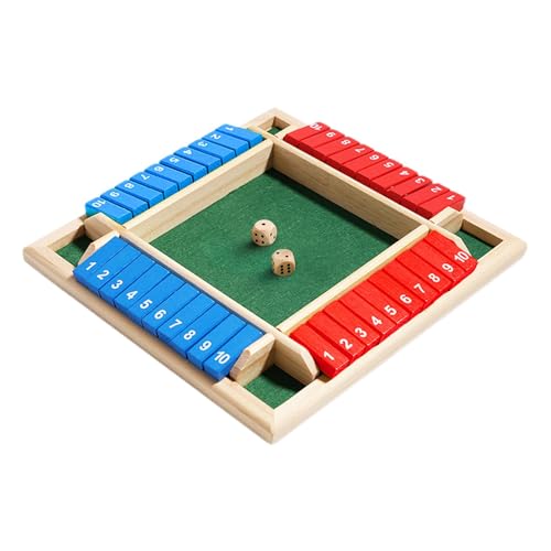 Fravsiu Schließen Sie die Würfelbox, Mathematikspiele aus Holz - Barspiele für Partys und Meetings, Strategiespiel für zusätzliches Lernen, 2-4 Spieler, verbessert die Mathematik und die von Fravsiu