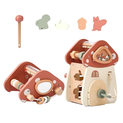 Fravsiu Shape Sorting Wooden Game, Shape Sorting Activity, Wooden Shape Matching, Finger Dexterity Toys, Kids Shape Matching Toy for Early Learning and Finger Dexterity Development von Fravsiu