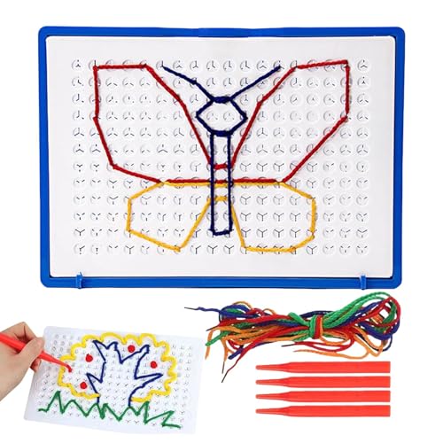 Fravsiu Threading Toys, Thread Board, Sensory Board, Kids Fine Motor Toys, Educational Toy Board, Preschool Embroidery Toy, Thread Board for Kids to Develop Fine Motor Skills and Learning von Fravsiu