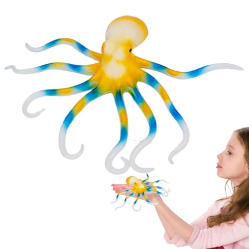 Fravsiu Tierfiguren,Tiermodelle - Tiere Spielzeug Oktopus | Weiche Actionfigur, dehnbares Stress-Tiermodell, Spielzeug für Kinder beim Schwimmen, Strand, Baden, Rollenspielen von Fravsiu