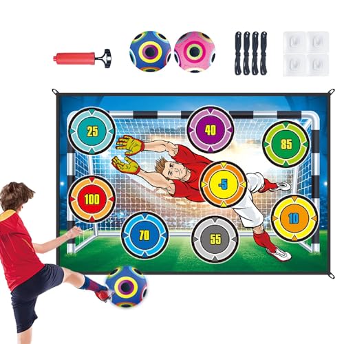 Fravsiu Toddler Soccer Ball Toss Game | Kids Soccer Goal Game | Outdoor Soccer Toys Ages 3-8 | Indoor Soccer Ball Game Children Backyard Soccer Games Ball Toss And Goal Game for von Fravsiu