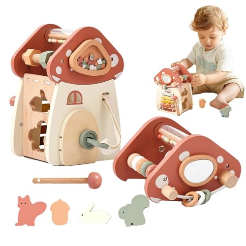 Fravsiu Wooden Shape Matching Toy, Educational Sorting Toy for Kids, Shape Sorting Toy for Children Aged 2 6, Improve Finger Dexterity and Cognitive Skills, Great for Stroller and Living Room Play von Fravsiu