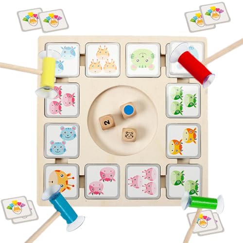 Holz-Klammer-Spielzeug, Lernspiele, Holz-Erinnerungsspiel, Farb-Denkspiel, Holz-Lernspielzeug für Kleinkinder, Holz-Klammer, reisefreundliche Kinderspiele und Farberkennungsspiel von Fravsiu