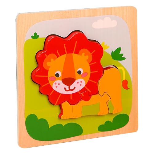 Holztierpuzzle für Kinder | Tierpuzzle für Kinder | Lernpuzzle für Kinder im Vorschulalter | Niedliche Tierpuzzle Kinder Frühpädagogisches Spielzeug von Fravsiu