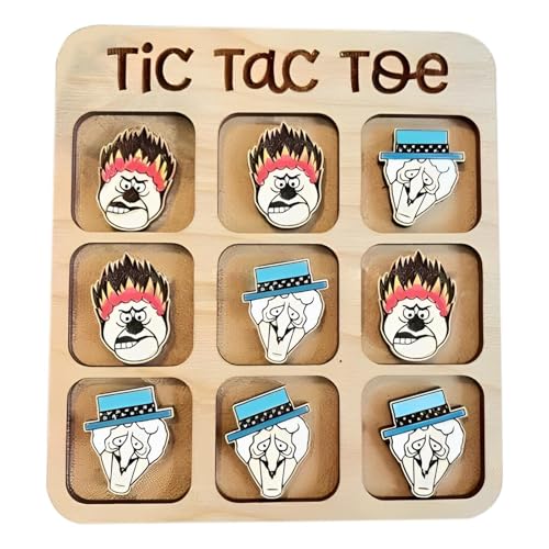 Puzzle Board Game, Wooden Puzzle Game, Interactive Board Game, Classic Wooden Tic-Tac-Toe Family Game, Fun Interactive Board Game for Kids and Adults, Decorative Puzzle Game for Home and Gatherings von Fravsiu