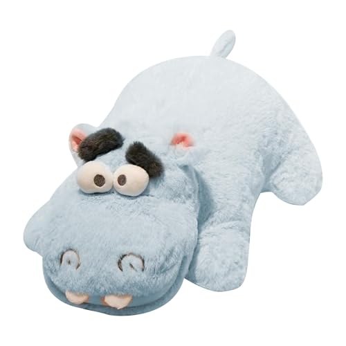 Stuffed Hippo - Hilarious Hippo Stuffed Doll, Soft Collectible Toy, Hugging Hippopotamus Throw Pillow For Home, Desk, And Car Hilarious Hippo Stuffed Doll - Soft Collectible Hippopotamus Toy, Cuddly H von Fravsiu