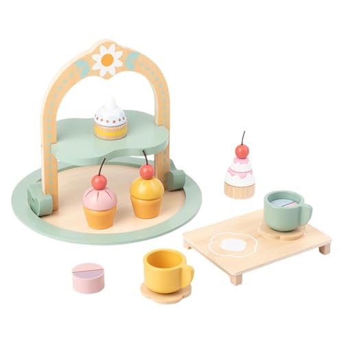 Teekannen Spielzeug | Teeset Küche | Teeset | Teeset | Tea Party Spielset aus Holz für und Kinder, mit glatten und sicheren Kanten, ideal für fantasievolles Spielen, Sozialisation u von Fravsiu