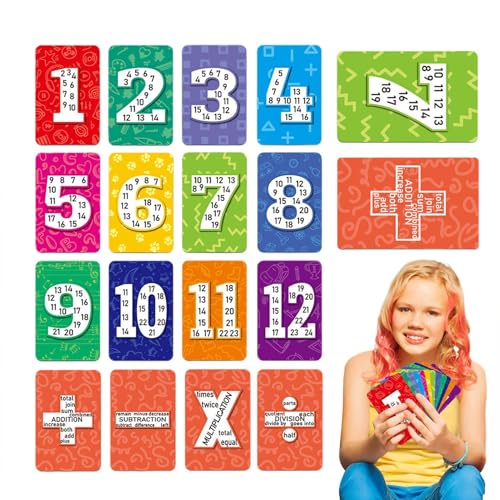 Times Tables, Multiplication Tables for Kids, Time Tables for Kids, Board Game Multiplication Cards, Multiplication Chart Table, Bright Multiplication Flash Cards for Birthday Easter Thanksgiving von Fravsiu