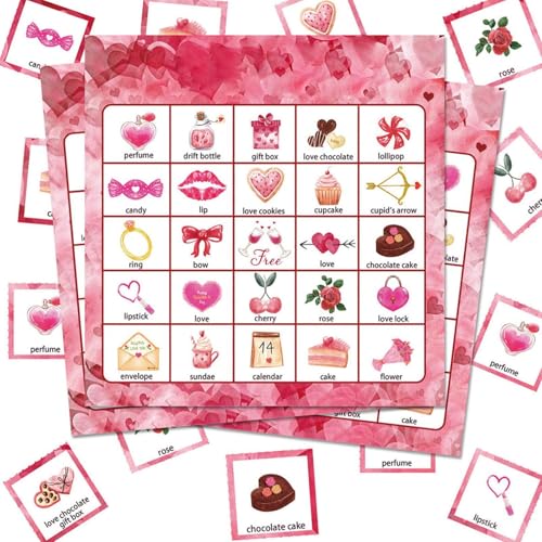 Valentine's Day Game Cards Set, Interactive Multiplayer Valentine Game For Kids And Adults, Fun Entertainment Cards For Themed Events And Gatherings Interactive Valentine Game Cards Set, Multi-Playe von Fravsiu