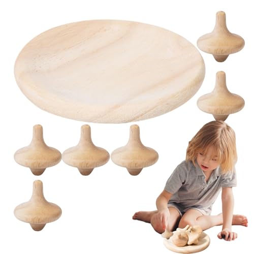 Wooden Spinner Top Toy | Wooden Competitive Top Game | Children's Early Education Toys | Parent-Child Competitive Table Games Stable Fingertip Gyro Spinner for Park and Outdoor Activities von Fravsiu