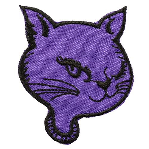 Freak Scene Aufnäher - Katzenkopf - lila-schwarz - Patch von Freak Scene