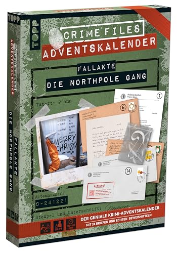 Crime Files – Fallakte Die Northpole-Gang: Der geniale Krimi-Adventskalender für alle Wohnzimmer-Ermittler: Tatort Krimispiel – 24 Briefe mit echten Beweismitteln – ab 10 Jahren – 1–4 Spieler von Frech