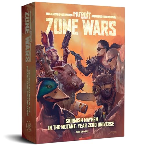 Free League: Mutant Year Zero: Zone Wars - Core Set - Boxed Miniatures Wargame, Tabletop Skirmish Mayhem, Everything Needs: RPG Book, Mat, Dice & More von Free League