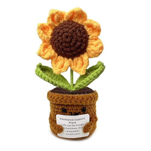 Pocket Hug Sonnenblumen Kleine Geschenke - Positive Potato Kartoffel Serien Gehäkelte Glücksbringer Gute Besserung Genesungsgeschenke Geschenke Prüfung Zeugnis Geburtstagsgeschenk Freunden Kollegen von FreeSkill