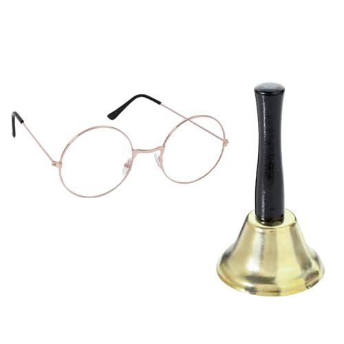 Freebily 2/3/4Pcs Weihnachtsmann Kostüm Zubehör Set Santa Claus Brille Handglocke Handschuhe Fake Schurrbart Weihnachtsmann Gürtel Nikolaus Cosplay Fasching Typ B One Size von Freebily