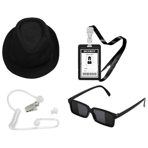 Freebily Agentenkostüm Set Geheime Sicherheitsbrille Ohrstücke Krawatte Hut Ausweis Für Halloween Cosplay Party Typ C Einheitsgröße Freebily Agentenkostüm Set Geheime Sicherheitsbrille Ohrstücke Krawatte Hut Ausweis Für Halloween Cosplay Party Typ C Einheitsgröße von Freebily