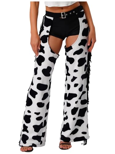 Freebily Damen Chaps Cowboy Cowgirl Kostüm Hose Mit Fransen Rodeo Girl Erwachsene Länder Kostüm Karneva Fasching Fastnacht Outfit Schwarz-Weiss M Freebily Damen Chaps Cowboy Cowgirl Kostüm Hose Mit Fransen Rodeo Girl Erwachsene Länder Kostüm Karneva Fasching Fastnacht Outfit Schwarz-Weiss M von Freebily
