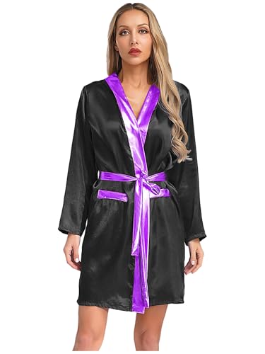 Freebily Damen Kostüm Boxer Mantel Umhang Mit Kapuze Kickboxer Sportler Faschingskostüme Kimono Jacke Cardigan Schwarz&Lila 40 Freebily Damen Kostüm Boxer Mantel Umhang Mit Kapuze Kickboxer Sportler Faschingskostüme Kimono Jacke Cardigan Schwarz&Lila 40 von Freebily