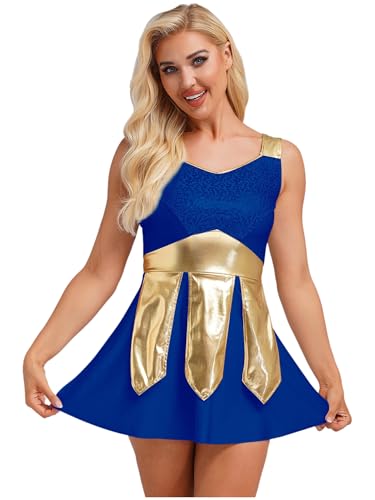 Freebily Damen Kostüm Gladiatorin Römische Kriegerin Kleid Glitzer Kriegerische Wappenrock-optik Erwachsene Karneval Faschingskostüme Königsblau S Freebily Damen Kostüm Gladiatorin Römische Kriegerin Kleid Glitzer Kriegerische Wappenrock-optik Erwachsene Karneval Faschingskostüme Königsblau S von Freebily
