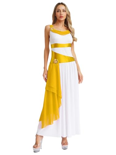 Freebily Damen Kostüm Griechische Göttin Kleid Römische Kaiserin Kostüm Liturgisch Lob Kleid Halloween Faschingskostüme Weiß&Gelb M Freebily Damen Kostüm Griechische Göttin Kleid Römische Kaiserin Kostüm Liturgisch Lob Kleid Halloween Faschingskostüme Weiß&Gelb M von Freebily