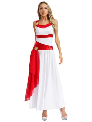 Freebily Damen Kostüm Griechische Göttin Kleid Römische Kaiserin Kostüm Liturgisch Lob Kleid Halloween Faschingskostüme Weiß&Rot S Freebily Damen Kostüm Griechische Göttin Kleid Römische Kaiserin Kostüm Liturgisch Lob Kleid Halloween Faschingskostüme Weiß&Rot S von Freebily
