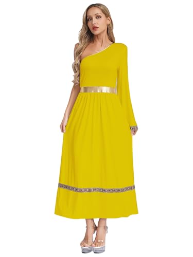 Freebily Damen Kostüm Griechische Göttin Kleid Toga Ein-schulter Römische Kaiserin Kostüm Halloween Faschingskostüme Gelb 3XL Freebily Damen Kostüm Griechische Göttin Kleid Toga Ein-schulter Römische Kaiserin Kostüm Halloween Faschingskostüme Gelb 3XL von Freebily