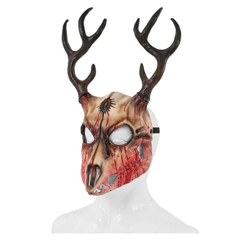 Freebily Halloween Gruselig Ziege Schädel Maske Tier Gesichtsmaske Maskerade Tiermaske Mottoparty Kostüm Cosplay Requisiten Zubehör Typ A One Size von Freebily